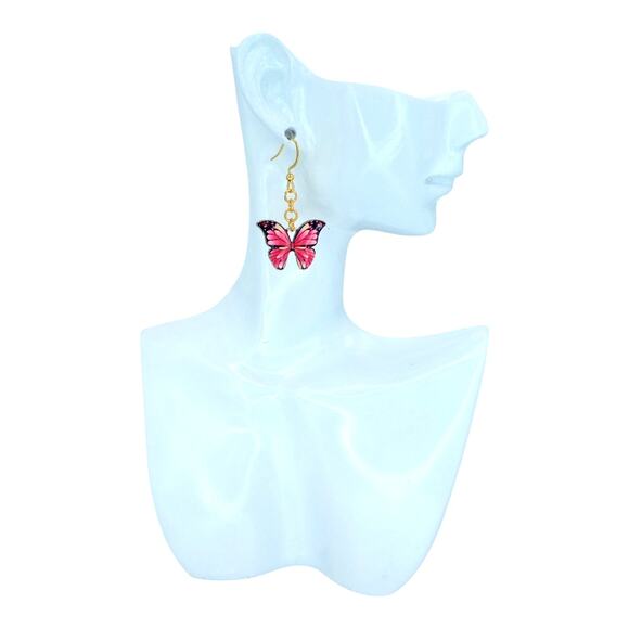 Whimsical Butterfly Dangle Earrings – Spring Summer Jewelry - Picture 4 of 4